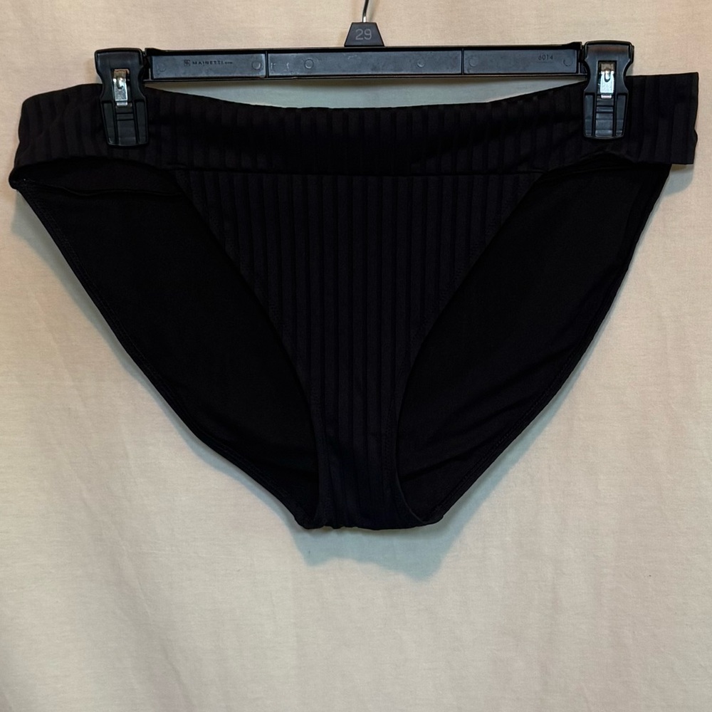 AA-538‎ Aerie NWT PLUS SIZE XXL Black Ribbed Summer Swim Bikini Bottoms